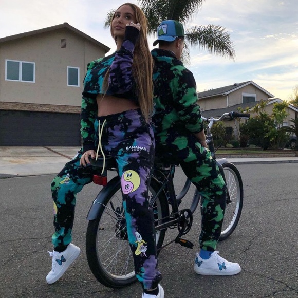 Bananas monkey tie dye sweatpants small - Picture 6 of 9